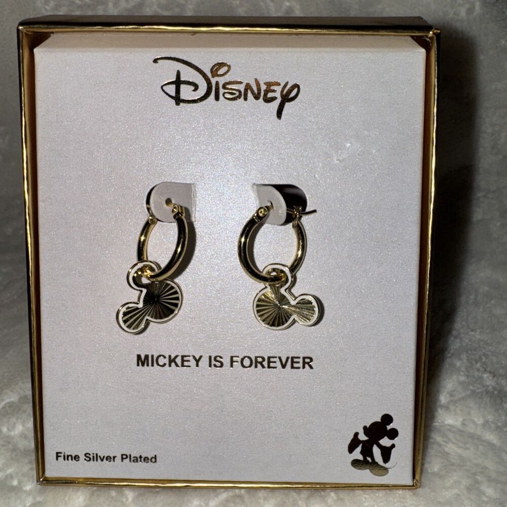 NEW Disney LA Rocks Mouse Icon Earrings Set "Mickey is Forever" 14k Flash Plated